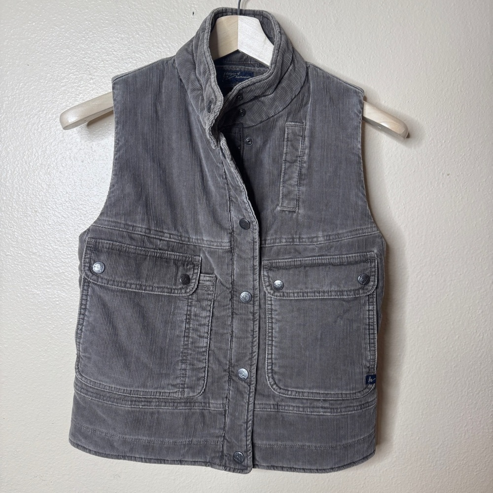 Citizens Of Humanity Vest Jacket Women's 6 Charcoal Corduroy Padded Full Zip